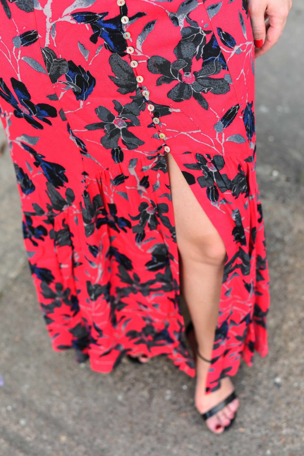 summer floral midi skirt