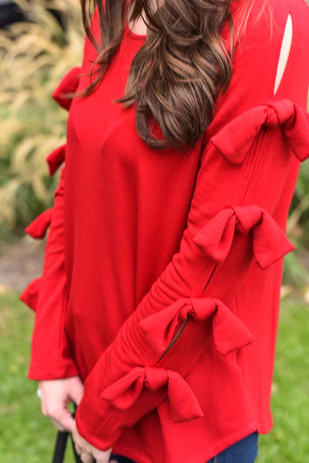 red bow sweater